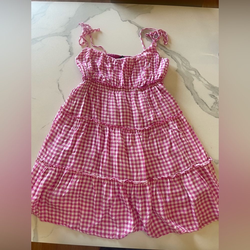 Forever 21 pink ginham print summer dress